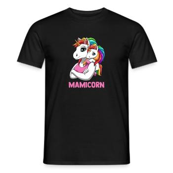Mamicorn Mutter Tochter Partnerlook Einhörner - Männer T-Shirt - Schwarz - Vorne - AI Model Male 178 light (178cm)