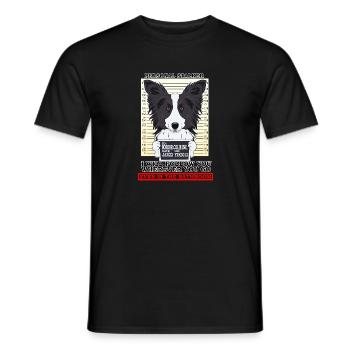 Border Collie Personal Stalker Follow You - Men's T-Shirt - black - Front - AI Model Male 178 light (178cm)