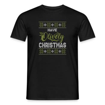 Olive Olive Arbre Huile d’olive Noël - T-shirt homme - noir - Devant - AI Model Male 178 light (178cm)