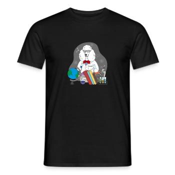 Poodle Scientist - Men's T-Shirt - black - Front - AI Model Male 178 light (178cm)