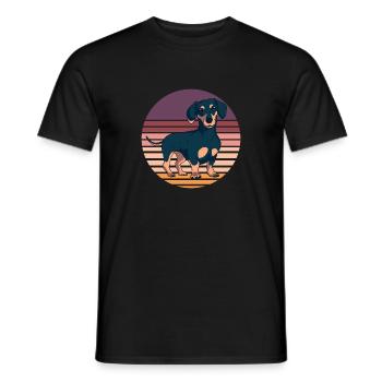 Dachshund Teckel Dackel - T-shirt homme - noir - Devant - AI Model Male 178 light (178cm)