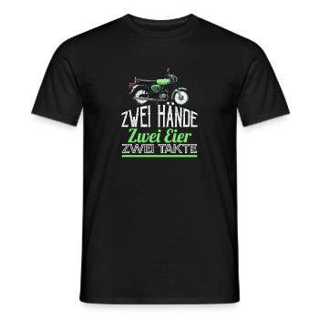 Two Hands Simson-S51 T-Shirt - Männer T-Shirt - Schwarz - Vorne - AI Model Male 178 light (178cm)