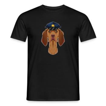 Police Vizsla Canine Handler I Police Dog I - Men's T-Shirt - black - Front - AI Model Male 178 light (178cm)