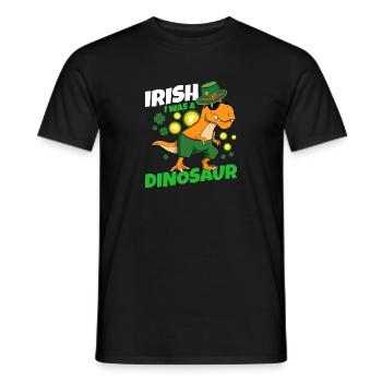 Irlandais J’étais un dinosaure Dino St Patricks Day Toddle - T-shirt homme - noir - Devant - AI Model Male 178 light (178cm)