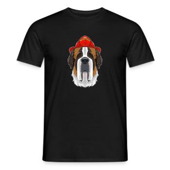 Firefighter Saint Bernard Canine Handler I - Männer T-Shirt - Schwarz - Vorne - AI Model Male 178 light (178cm)