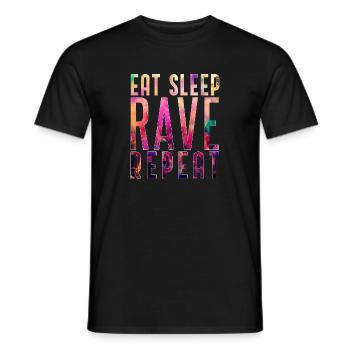 EAT SLEEP RAVE REPEAT T-Shirt Raver - Männer T-Shirt - Schwarz - Vorne - AI Model Male 178 light (178cm)