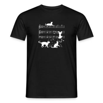 Cute cats kittens musical note clef - Männer T-Shirt - Schwarz - Vorne - AI Model Male 178 light (178cm)