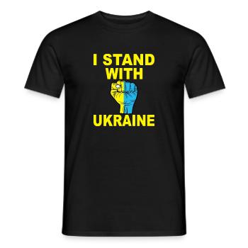 Je soutiens l’Ukraine - T-shirt homme - noir - Devant - AI Model Male 178 light (178cm)