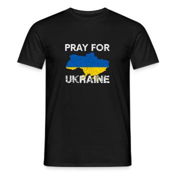 Pray for Ukraine Beten für den Frieden im Osten - Männer T-Shirt - Schwarz - Vorne - AI Model Male 178 light (178cm)