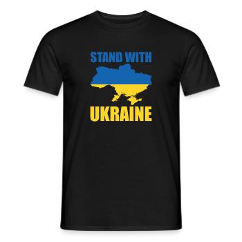 STAND WITH UKRAINE Drapeau De L' Ukraine Soutien - T-shirt homme - noir - Devant - AI Model Male 178 light (178cm)