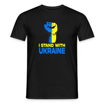 Ich stehe zur Ukraine - Männer T-Shirt - Schwarz - Vorne - AI Model Male 178 light (178cm)