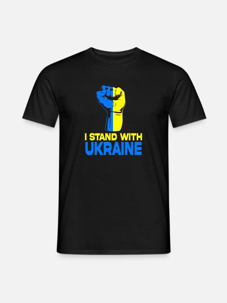 Ich stehe zur Ukraine - Männer T-Shirt - Schwarz