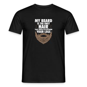Ma barbe est le seul cheveu qui devrait être entre - T-shirt homme - noir - Devant - AI Model Male 178 light (178cm)