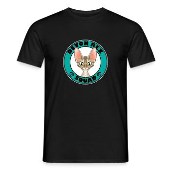 Devon Rex Squad I Cat Lover I Devon Rex Cat - Men's T-Shirt - black - Front - AI Model Male 178 light (178cm)