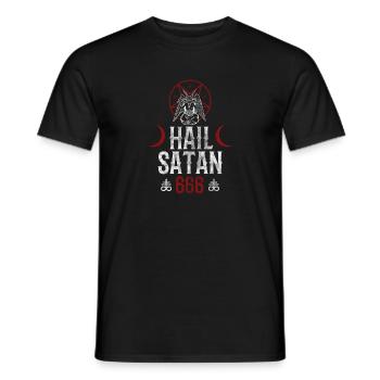 666 Hail Satan - Böse Ziege Baphomet Goth - Männer T-Shirt - Schwarz - Vorne - AI Model Male 178 light (178cm)