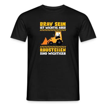Bagger und Baustellen - Männer T-Shirt - Schwarz - Vorne - AI Model Male 178 light (178cm)