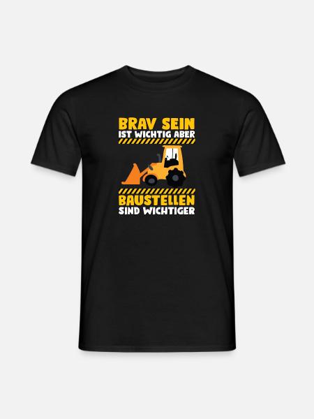 Bagger und Baustellen - Männer T-Shirt - Schwarz