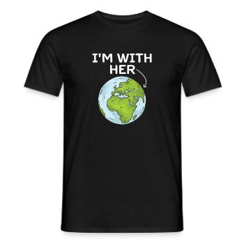 I'm With Her Earth Environment Awareness Earth Day - T-shirt homme - noir - Devant - AI Model Male 178 light (178cm)
