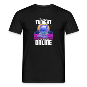 Je ne peux pas ce soir je vais en ligne, drôle d’ordinateur S - T-shirt homme - noir - Devant - AI Model Male 178 light (178cm)