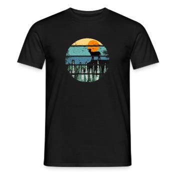 Rétro Hurlement De Loup Sauvage - T-shirt homme - noir - Devant - AI Model Male 178 light (178cm)