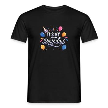 It's my birthday - Men's T-Shirt - black - Front - AI Model Male 178 light (178cm)