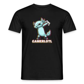 Dabbing Blue Axolotl Gamer, der Videospiele liebt - Männer T-Shirt - Schwarz - Vorne - AI Model Male 178 light (178cm)