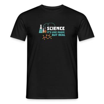 Science It's Like Magic But Real Shirt Geek - Men's T-Shirt - black - Front - AI Model Male 178 light (178cm)