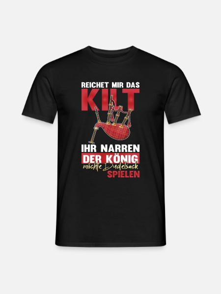 Kilt Sackpfeife Dudelsack Dudelsackspieler - Männer T-Shirt - Schwarz