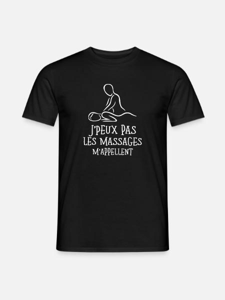 J'peux pas les massages m'appellent Couple - T-shirt homme - noir