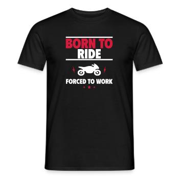 Né pour la moto,Moto,Motard, Drôles,Humour,Moto - T-shirt homme - noir - Devant - AI Model Male 178 light (178cm)
