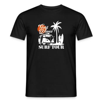 gold waves surf tour - Männer T-Shirt - Schwarz - Vorne - AI Model Male 178 light (178cm)