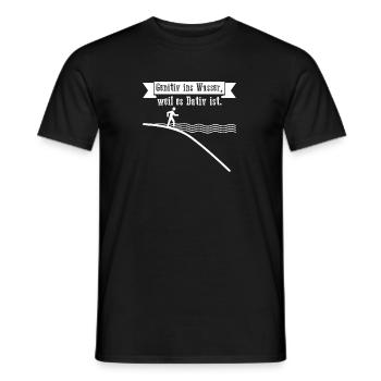 Swimmer Shirt · Genetiv into the water · Gift - Men's T-Shirt - black - Front - AI Model Male 178 light (178cm)