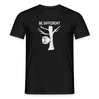 Owl Eagle Owl Soyez différent Owls Gift - T-shirt homme - noir - Devant - AI Model Male 178 light (178cm)