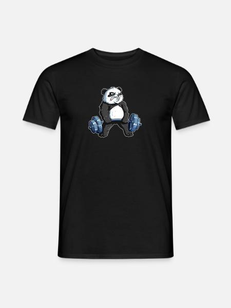 Deadlift Panda - Bodybuilder Workout Fitness Gym - Mænd T-shirt - sort