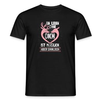 Une vie sans toi est possible, mais le trou des sens - T-shirt homme - noir - Devant - AI Model Male 178 light (178cm)