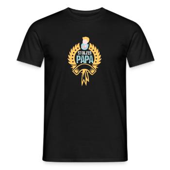 Stolzer Papa - Männer T-Shirt - Schwarz - Vorne - AI Model Male 178 light (178cm)
