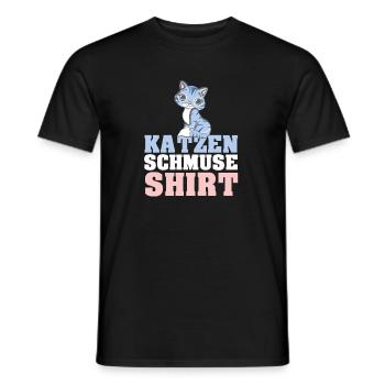 Katzen Schmuse Shirt Katze kuscheln streicheln Kat - Männer T-Shirt - Schwarz - Vorne - AI Model Male 178 light (178cm)