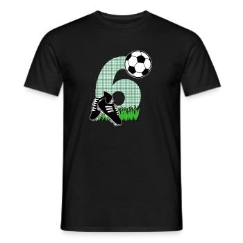 6ème anniversaire cadeau foot enfants - T-shirt homme - noir - Devant - AI Model Male 178 light (178cm)
