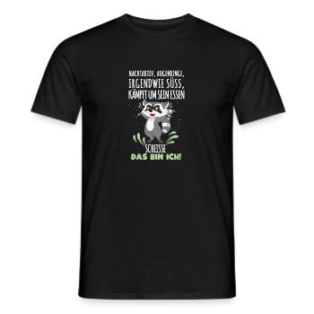 Nachtaktiv, Augenringe, irgendwie süß, kämpft um s - Männer T-Shirt - Schwarz - Vorne - AI Model Male 178 light (178cm)