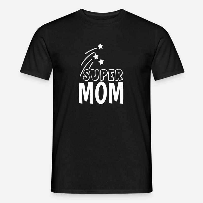 SUPER MOM - Männer T-Shirt - Schwarz