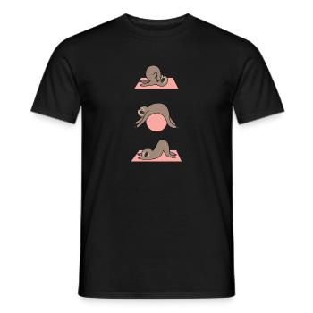 Pilates workout exercise fitness sloth - Men's T-Shirt - black - Front - AI Model Male 178 light (178cm)