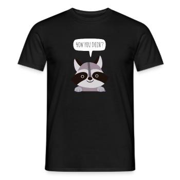 sweet raccoon - Men's T-Shirt - black - Front - AI Model Male 178 light (178cm)