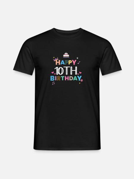 Happy Birthday 10. Geburtstag - Männer T-Shirt - Schwarz
