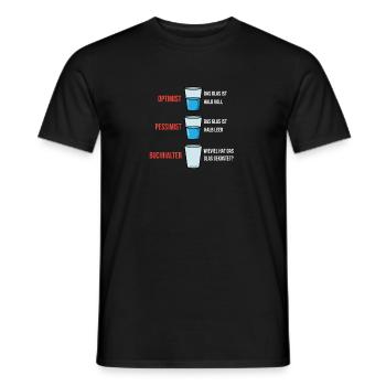 Optimist Pessimist Buchhalter - Männer T-Shirt - Schwarz - Vorne - AI Model Male 178 light (178cm)