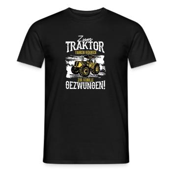 Einschulung Schule Klasse Schulkind Traktor - Männer T-Shirt - Schwarz - Vorne - AI Model Male 178 light (178cm)