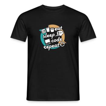 Informaticien ingénieur en programmation informatique - T-shirt homme - noir - Devant - AI Model Male 178 light (178cm)