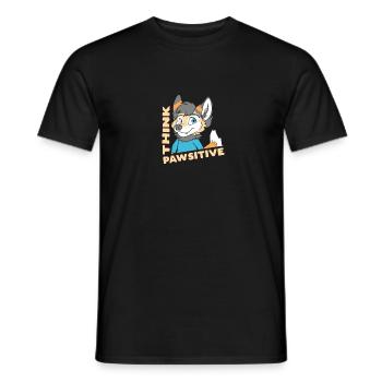 Think Pawsitive Furries Furry Fandom Fursuit Hugs - Men's T-Shirt - black - Front - AI Model Male 178 light (178cm)