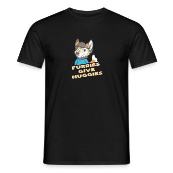 Furries Give Huggies Furry Fandom Fursuit Hugs - Men's T-Shirt - black - Front - AI Model Male 178 light (178cm)