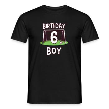 6 years old and soccer player - birthday boy - Men's T-Shirt - black - Front - AI Model Male 178 light (178cm)