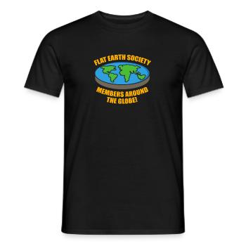 Membres de la Flat Earth Society Earth Flat - T-shirt homme - noir - Devant - AI Model Male 178 light (178cm)